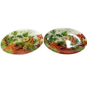 Michel Design Works Oval Glass Trinket / Soap Dish Set of Two Pumpkin Prize